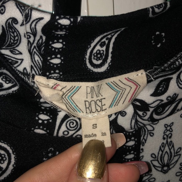 Muli Patterned Pink Rose t-shirt Dress - Picture 3 of 5